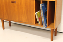Møbelben Ø46x200 mm med 15 mm udstik incl. islåningsmøtrik, teakbejdset asketræ