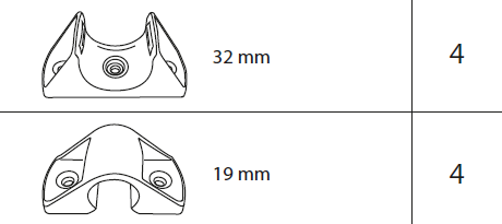 Bordstel 690 mm sammenklappelig, stål med prenox (sæt)