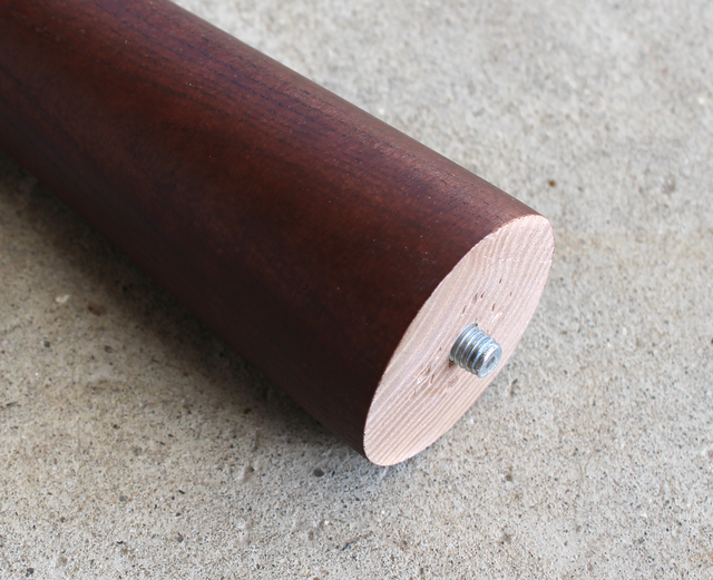 Møbelben Ø55x250 mm incl. beslag til montering, palisanderbejdset asketræ