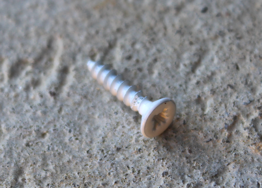 Træskrue Ø3,0x15 mm m/Ø6 mm fladt hoved, hvidmalet (20 stk)