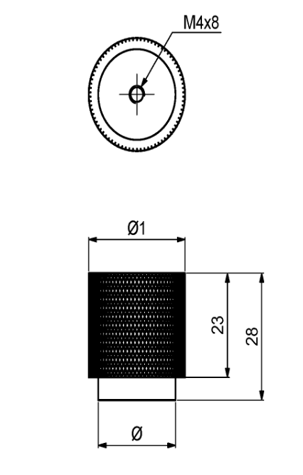 Messingknop Ø12x28 mm, mat