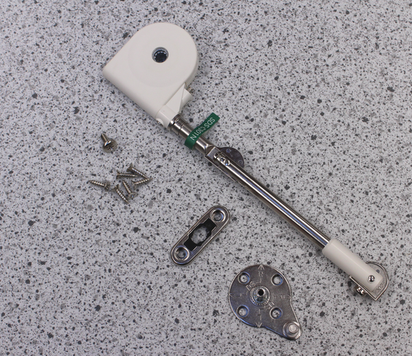 Klapholder med softclose t/låge, hvid plastik