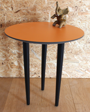 Sofabordben Ø34 mm incl. beslag til montering, sortmalet bøgetræ