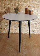 Sofabordben Ø34 mm incl. beslag til montering, sortmalet bøgetræ