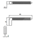 Vinkelkrog Ø5,2x65 mm, rustfri stål
