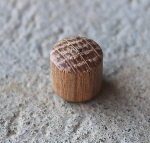 Dækknap med buet ende Ø10x10 mm, ubehandlet egetræ (10 stk)