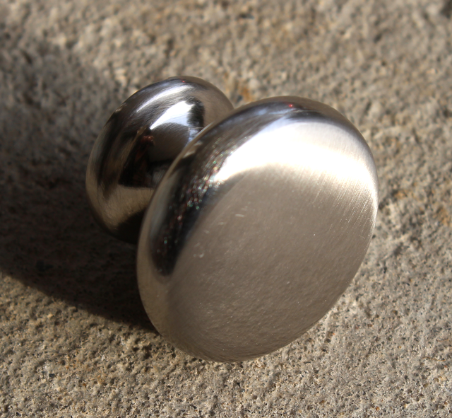 Stålknop Ø34x26 mm, børstet stål