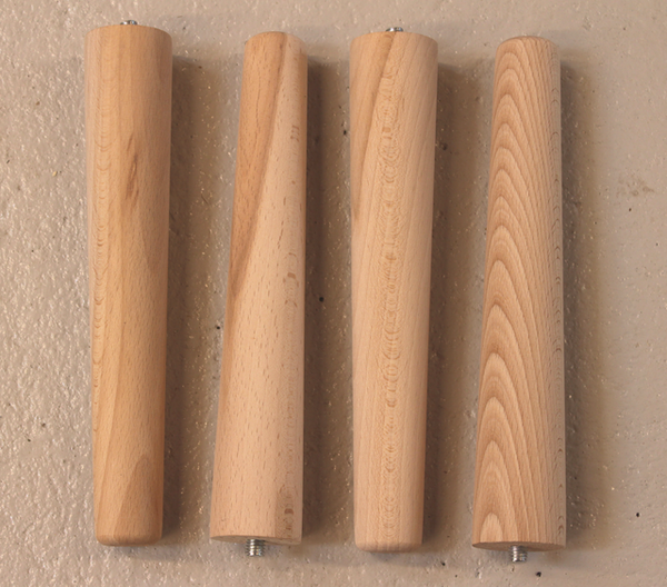 Møbelben (KUN 7 STK PÅ LAGER) Ø35x200 mm, ubehandlet bøgetræ - 2. sortering