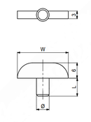 Hyldebærer Ø5 mm T-model, brun plastik (10 stk)