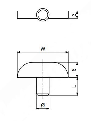 Hyldebærer Ø5 mm T-model, brun plastik (10 stk)