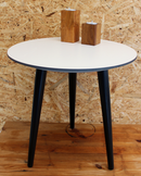 Sofabordben Ø34 mm incl. beslag til montering, sortmalet bøgetræ