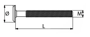 Messingbolt M6x20 mm, mat
