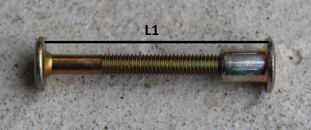 Bolt M6 + møbelhoved M6xØ9x12 mm, gulgalvaniseret