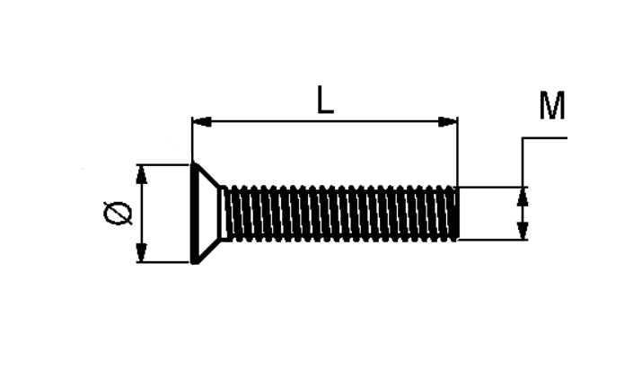 Bolt M8x30 mm med fladt hoved, sort metal