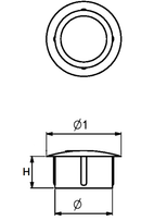 Dækhætte til montering i hul, hvid (10 stk) - flere varianter