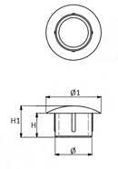 Dækhætte til Ø8 mm hul, lys grå - RAL 7035 (10 stk)