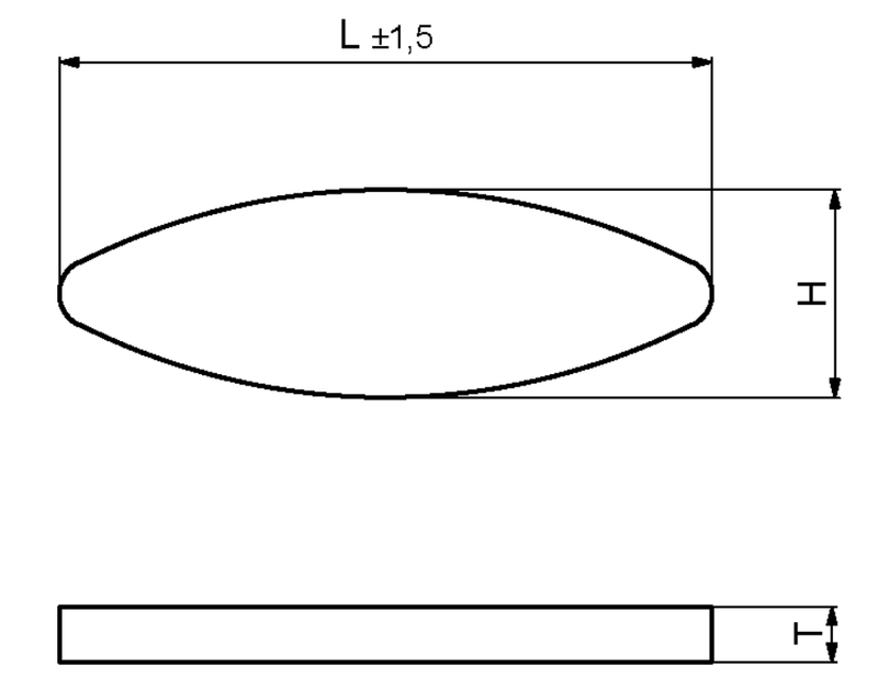 Fladdyvel 47x15x4 mm, bøg (10 stk)