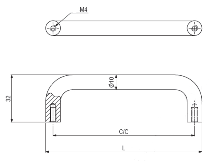 Metalgreb "Femø" Ø10 mm, børstet