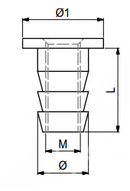 Gevindbøsning M6xØ8,5x18 mm med hoved, gulgalvaniseret