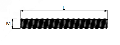 Gevindstykke M3x50 mm, elgalvaniseret