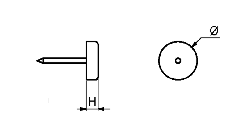 Glidesøm, metal (1 stk)