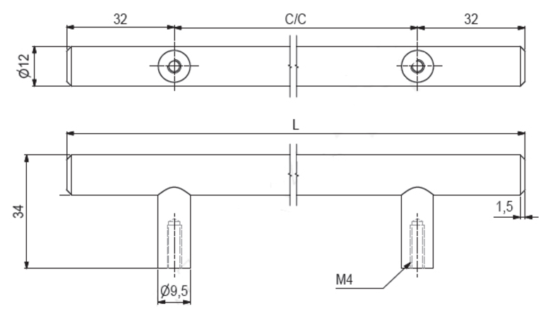 Metalgreb "Hjortø" Ø12 mm, børstet