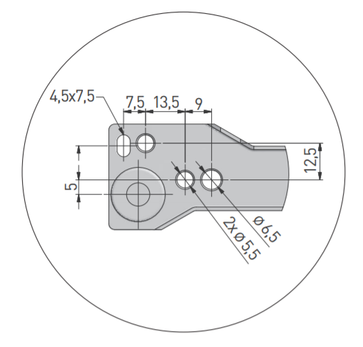 Rulleudtræk m/høj side 500 mm, hvid metal (sæt)