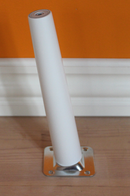 Møbelben til skabe Ø35x140 mm incl. beslag til montering, hvidmalet bøgetræ