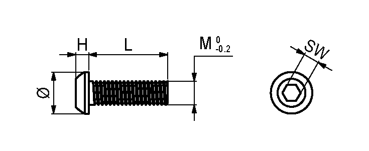 Bolt M8x12 mm, elgalvaniseret