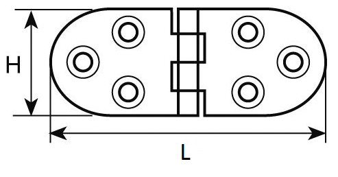 Kanthængsel 30x80 mm, børstet messing