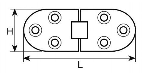 Klaphængsel 30x80 mm, blank metal