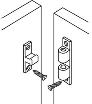 Kuglesnaplås 43x8 mm, blank metal