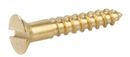 Messingskrue med fladt hoved, blank (1 stk) - flere varianter