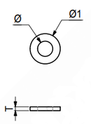 Skive Ø30x1,2 mm, sortmalet metal
