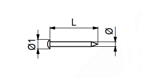 Søm Ø1,6x15 mm m/Ø3 mm hoved, brun (1000 stk)